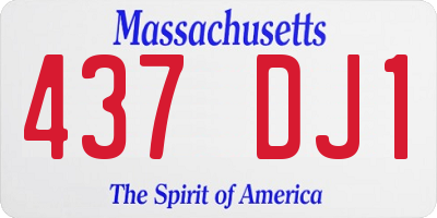 MA license plate 437DJ1