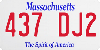 MA license plate 437DJ2