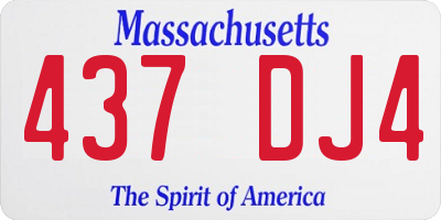 MA license plate 437DJ4