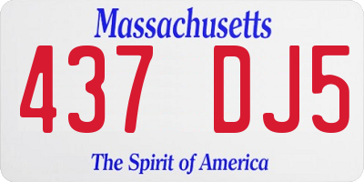 MA license plate 437DJ5