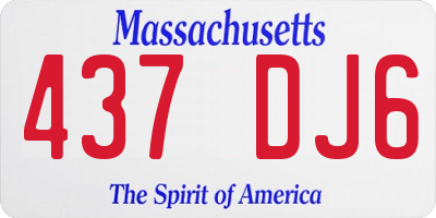 MA license plate 437DJ6