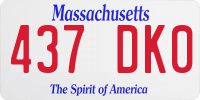 MA license plate 437DK0