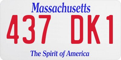 MA license plate 437DK1