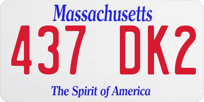 MA license plate 437DK2