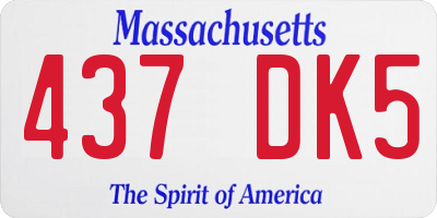 MA license plate 437DK5