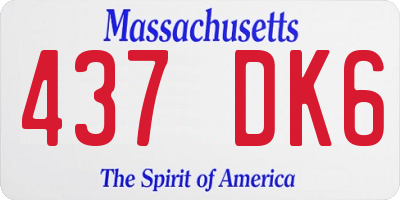 MA license plate 437DK6