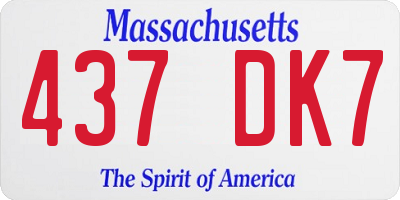 MA license plate 437DK7