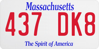 MA license plate 437DK8