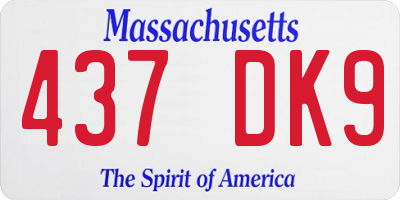 MA license plate 437DK9