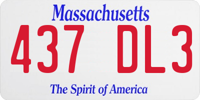 MA license plate 437DL3