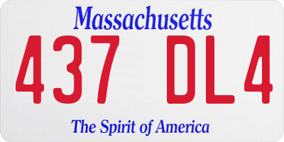 MA license plate 437DL4