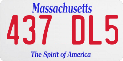 MA license plate 437DL5