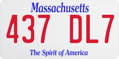 MA license plate 437DL7