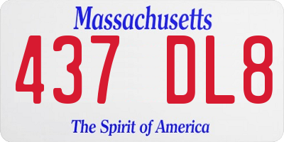 MA license plate 437DL8