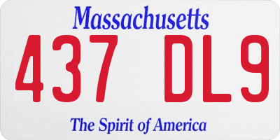 MA license plate 437DL9