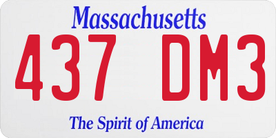 MA license plate 437DM3