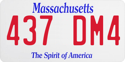 MA license plate 437DM4