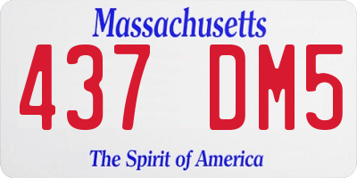 MA license plate 437DM5