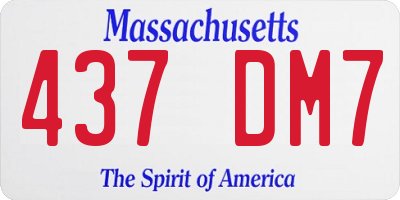 MA license plate 437DM7