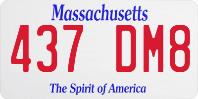 MA license plate 437DM8