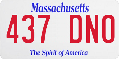 MA license plate 437DN0