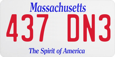 MA license plate 437DN3