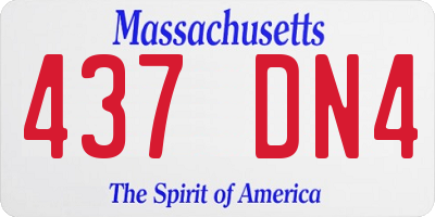 MA license plate 437DN4