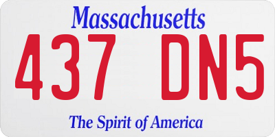 MA license plate 437DN5