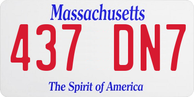 MA license plate 437DN7