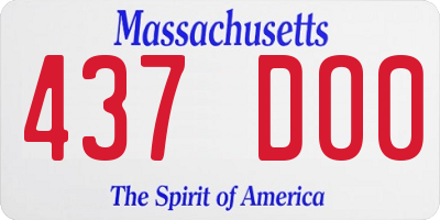 MA license plate 437DO0