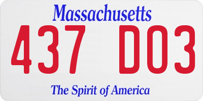 MA license plate 437DO3