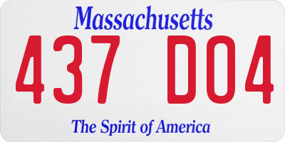 MA license plate 437DO4