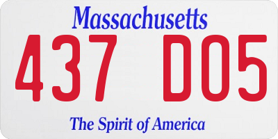 MA license plate 437DO5
