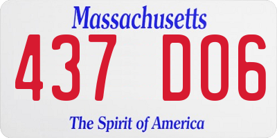 MA license plate 437DO6