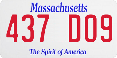 MA license plate 437DO9