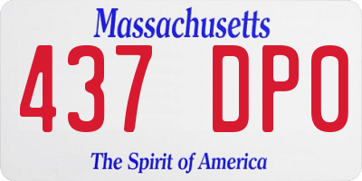 MA license plate 437DP0