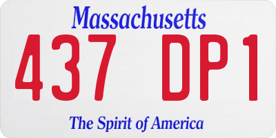 MA license plate 437DP1