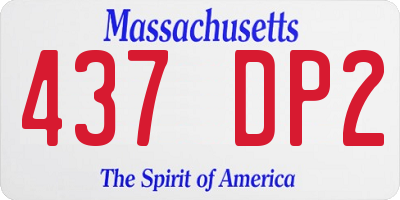 MA license plate 437DP2
