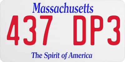 MA license plate 437DP3