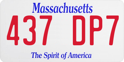 MA license plate 437DP7
