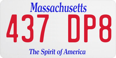 MA license plate 437DP8
