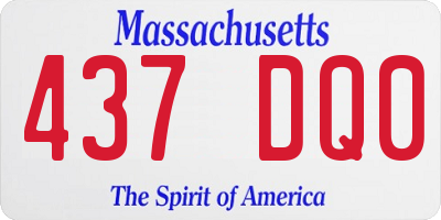 MA license plate 437DQ0