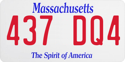 MA license plate 437DQ4