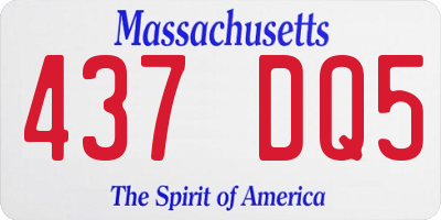 MA license plate 437DQ5