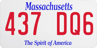 MA license plate 437DQ6