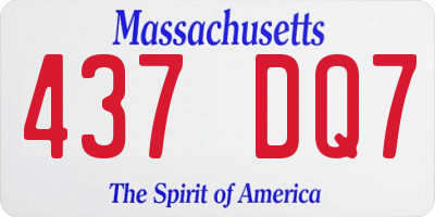 MA license plate 437DQ7