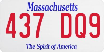 MA license plate 437DQ9