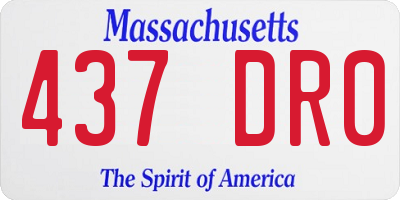 MA license plate 437DR0
