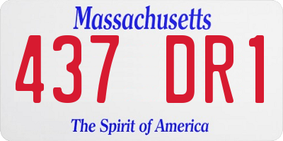 MA license plate 437DR1