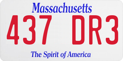 MA license plate 437DR3